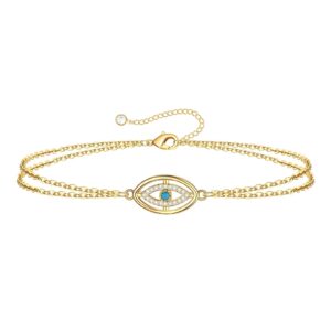 "Evil Eye" Bracelet, 18K Gold Plated Steel